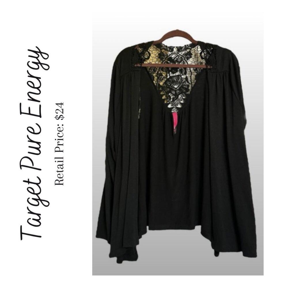 Target Pure Energy Lace Crochet Detail Asymmetrical Cardigan Size 3 (22/24)